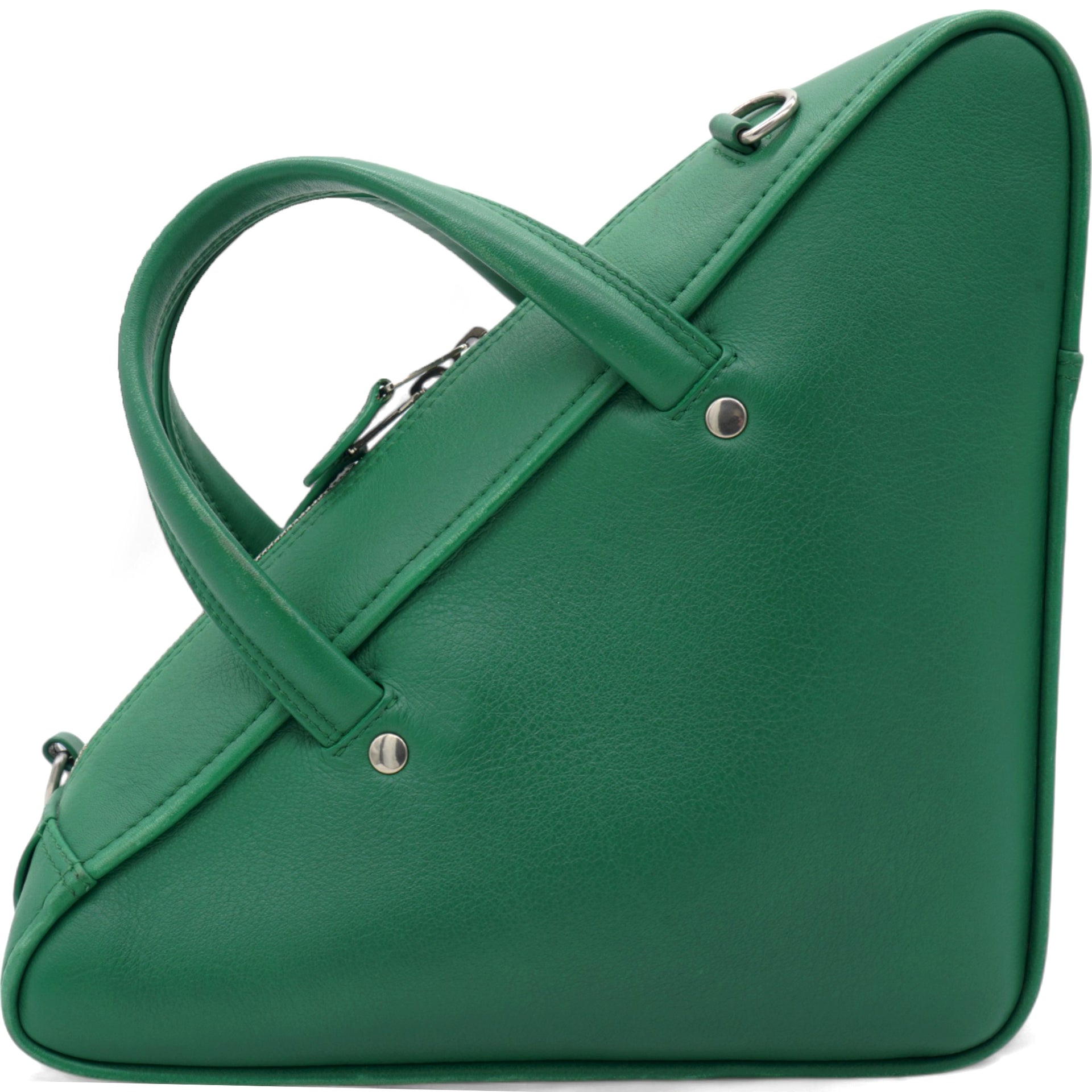 Shiny Day Calfskin S Triangle Duffle Vert Irlandais