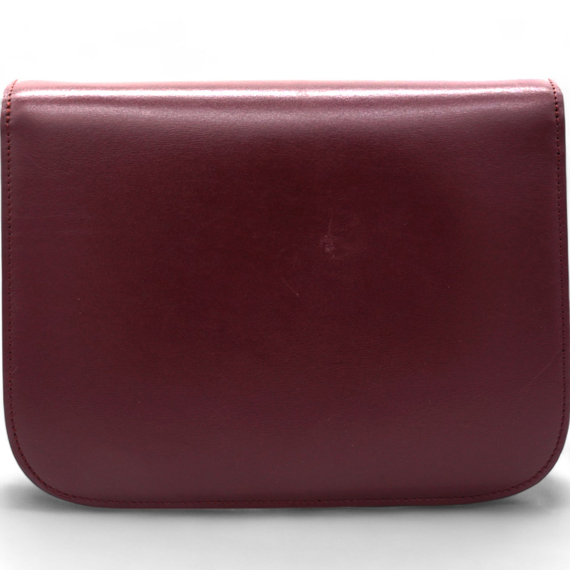 Box Calfskin Medium Classic Box Flap Bag Burgundy