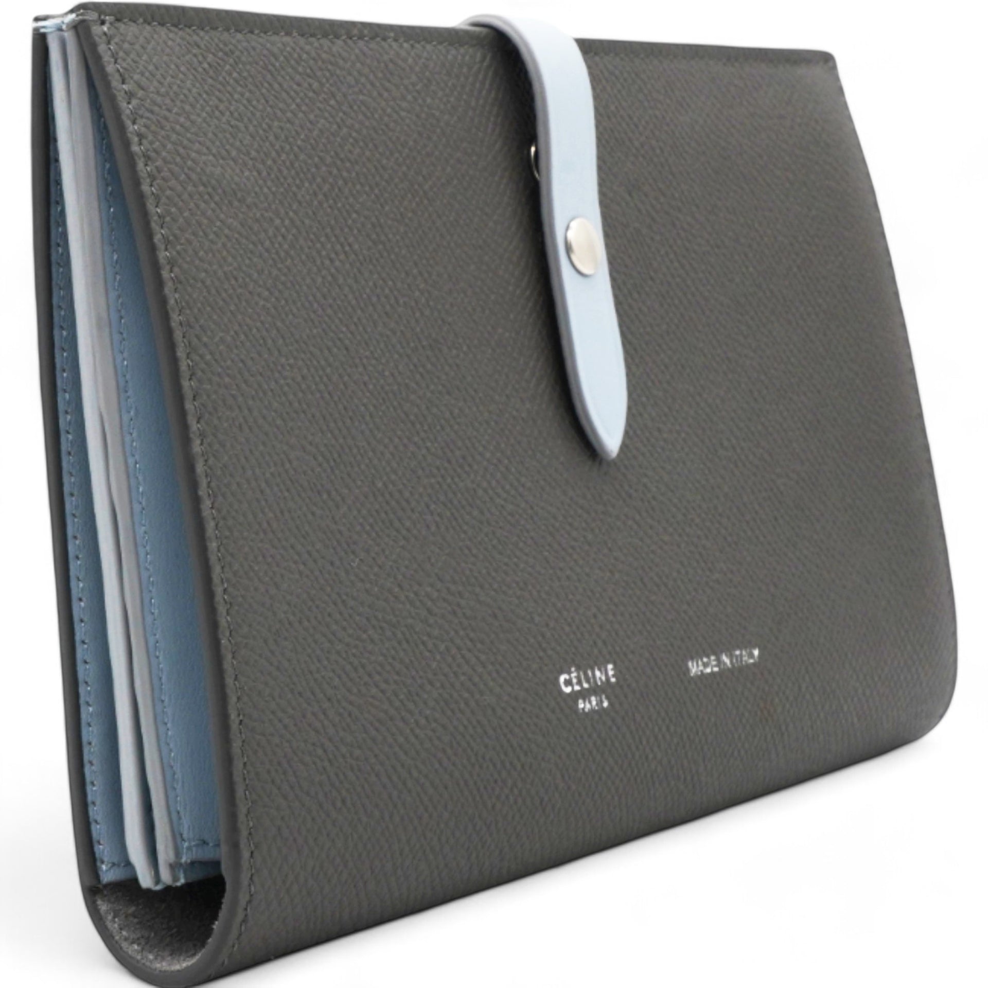 Strap Wallet Leather Grey