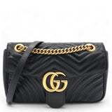 Matelasse Medium GG Marmont Shoulder Bag Black