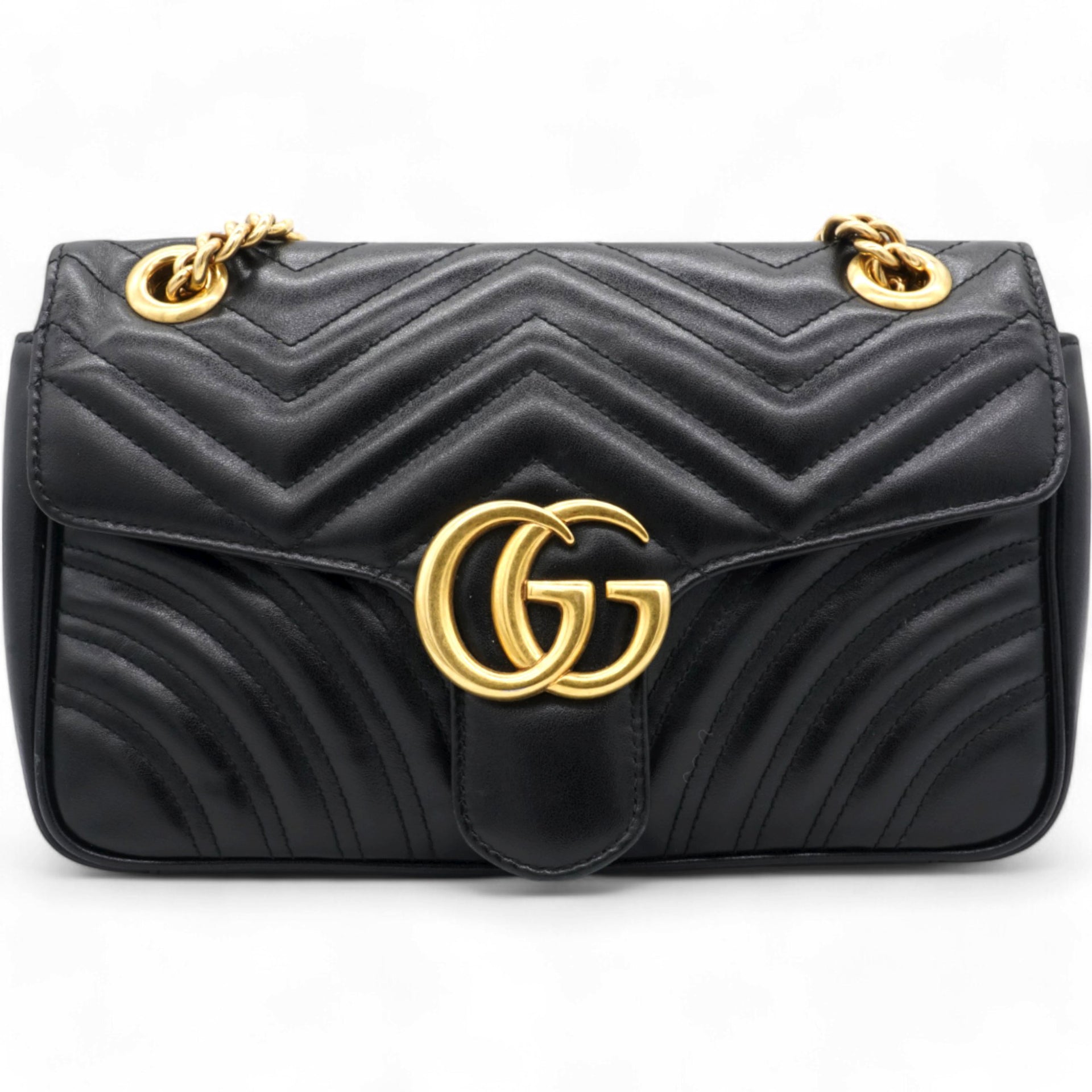 Matelasse Medium GG Marmont Shoulder Bag Black