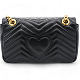 Matelasse Medium GG Marmont Shoulder Bag Black