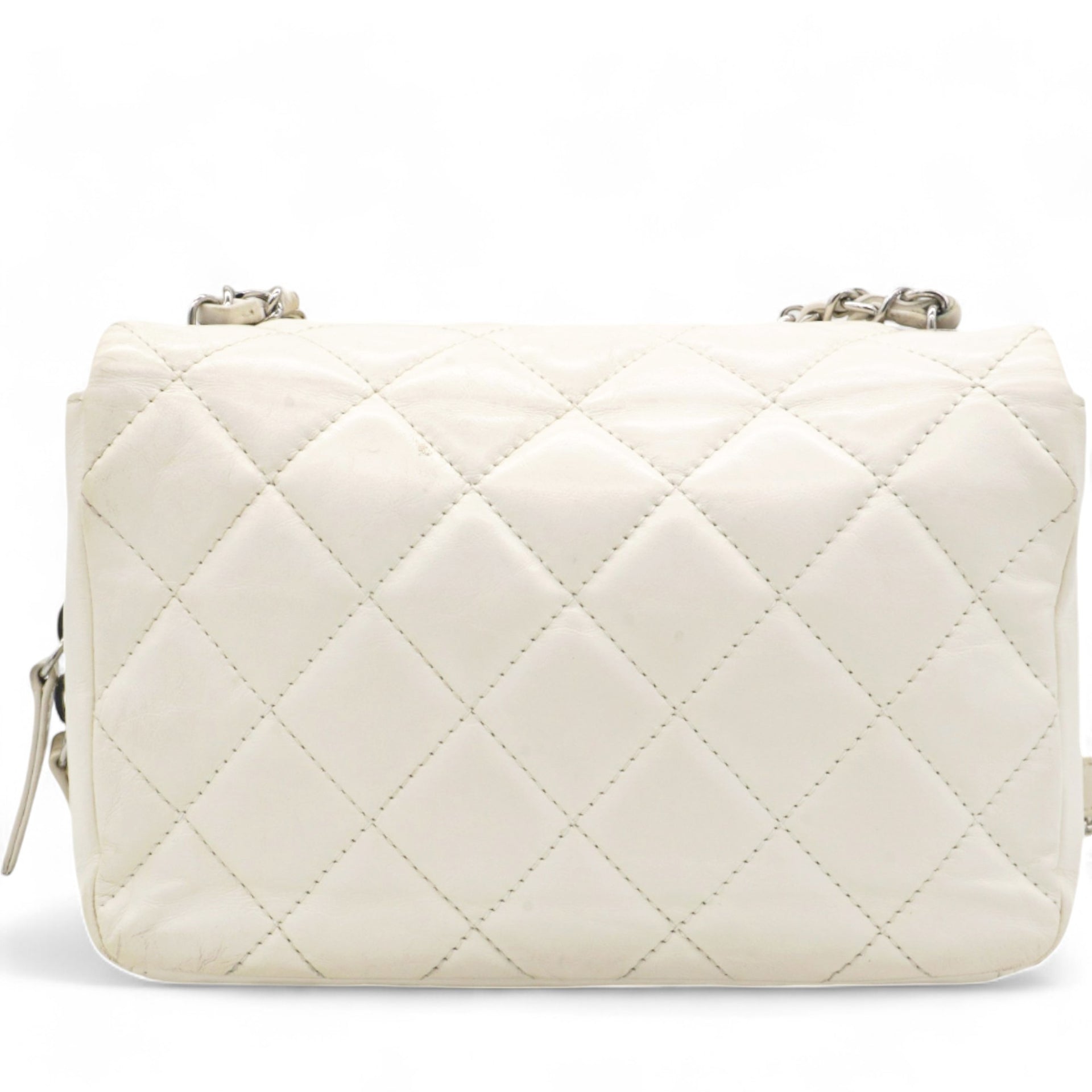 Square Flap Bag White