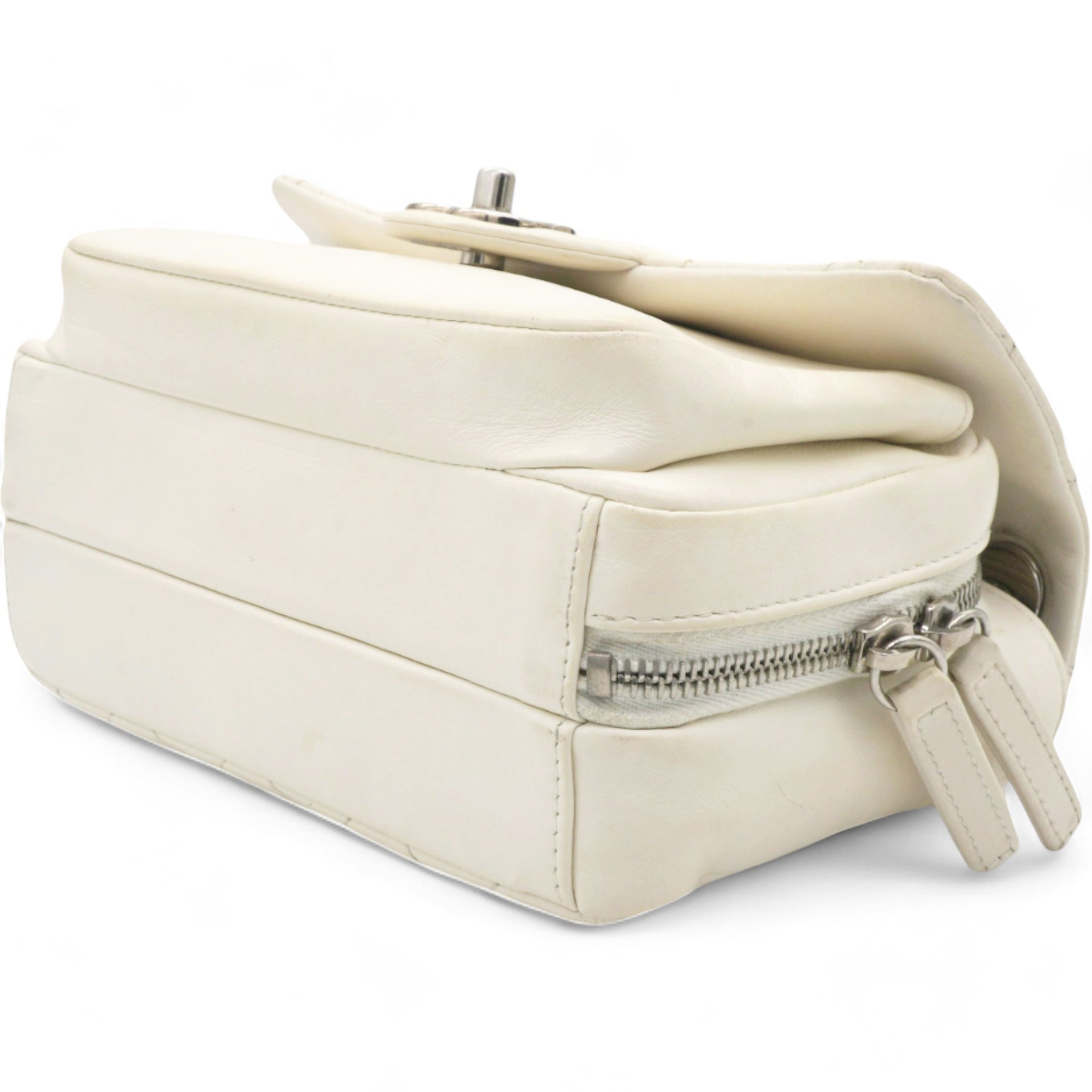 Square Flap Bag White