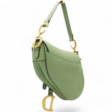 Grained Saddle Bag Green Medium