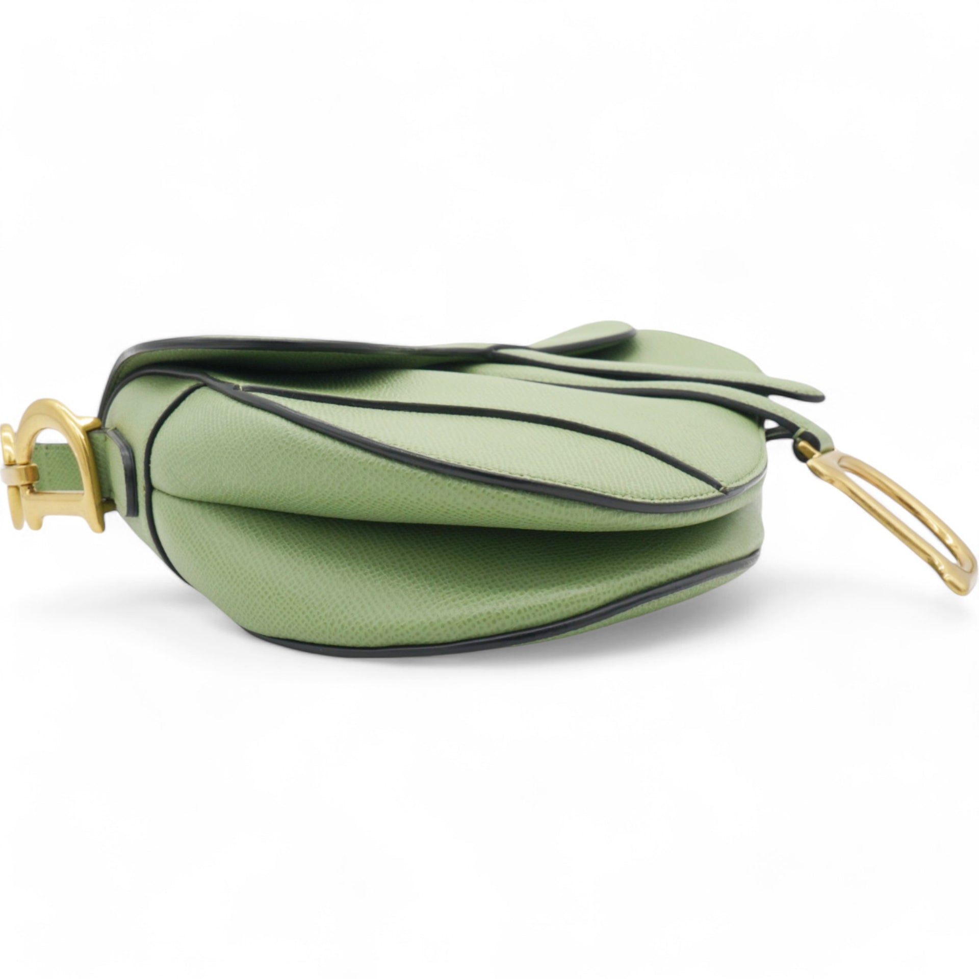 Grained Saddle Bag Green Medium