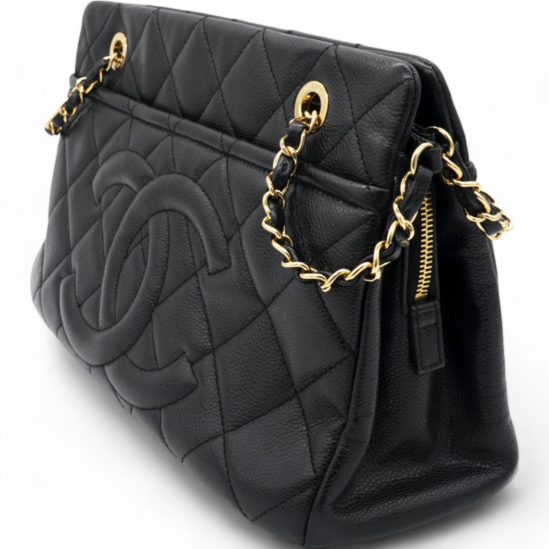 Caviar Quilted Timeless CC Soft Tote Black