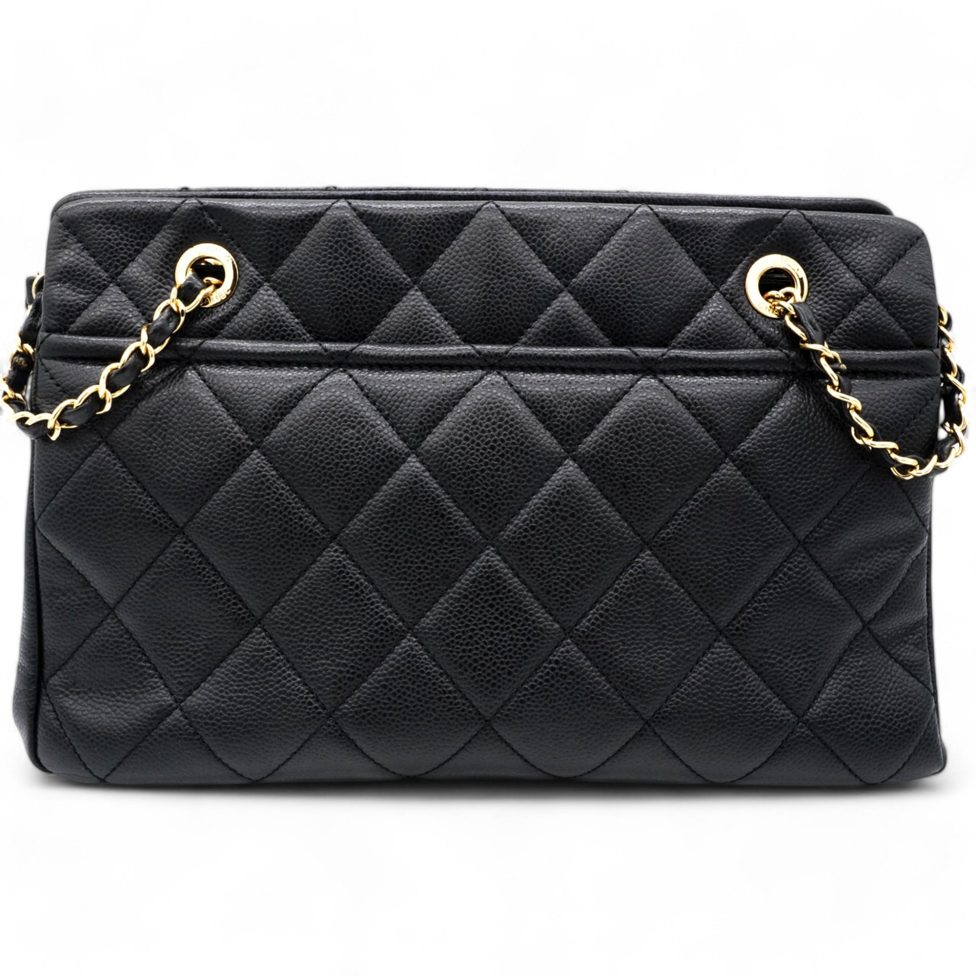 Caviar Quilted Timeless CC Soft Tote Black