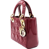 Patent Cannage Mini Lady Dior Red