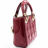 Patent Cannage Mini Lady Dior Red