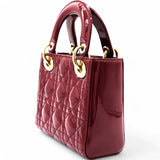 Patent Cannage Mini Lady Dior Red