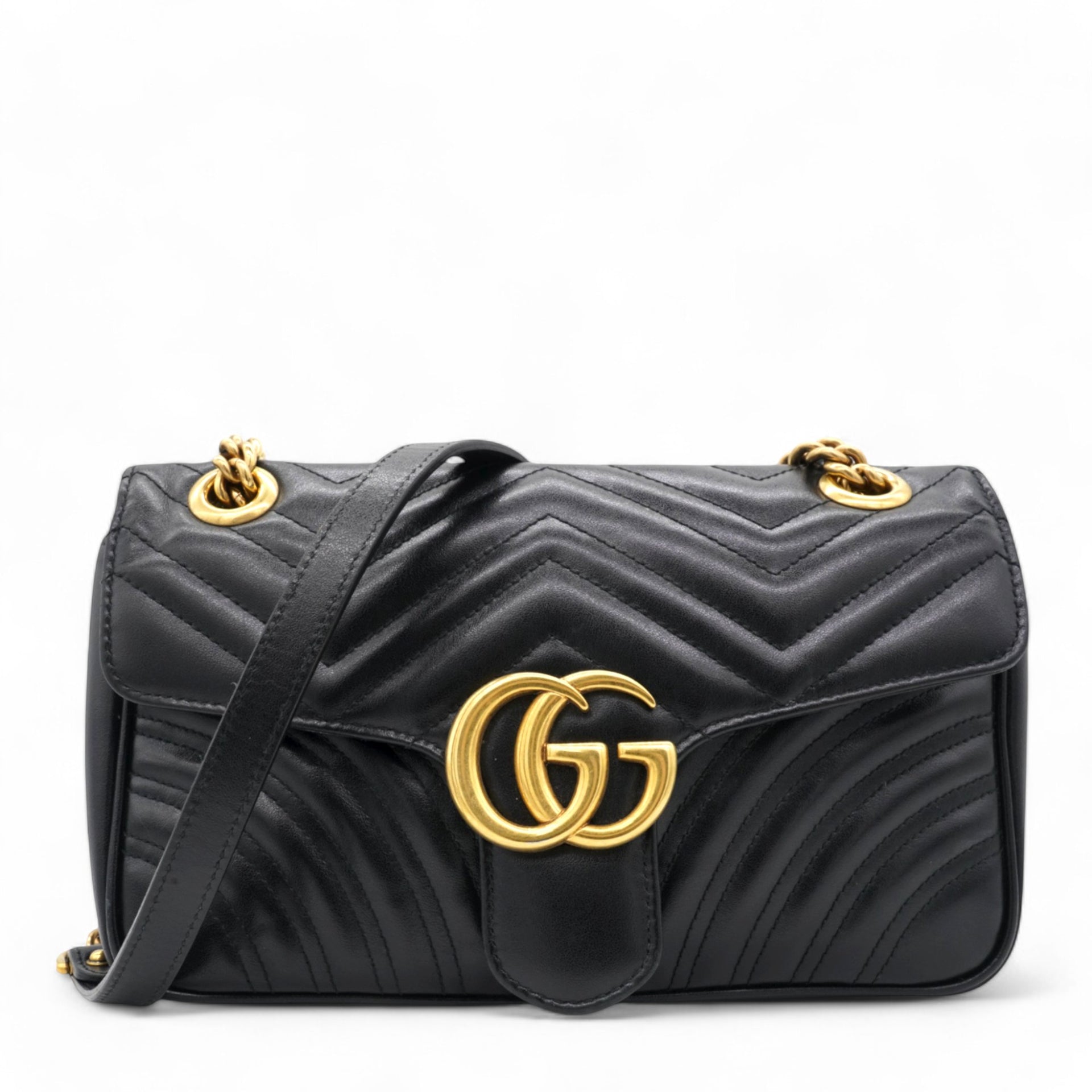 Matelasse Small GG Marmont Shoulder Bag Black