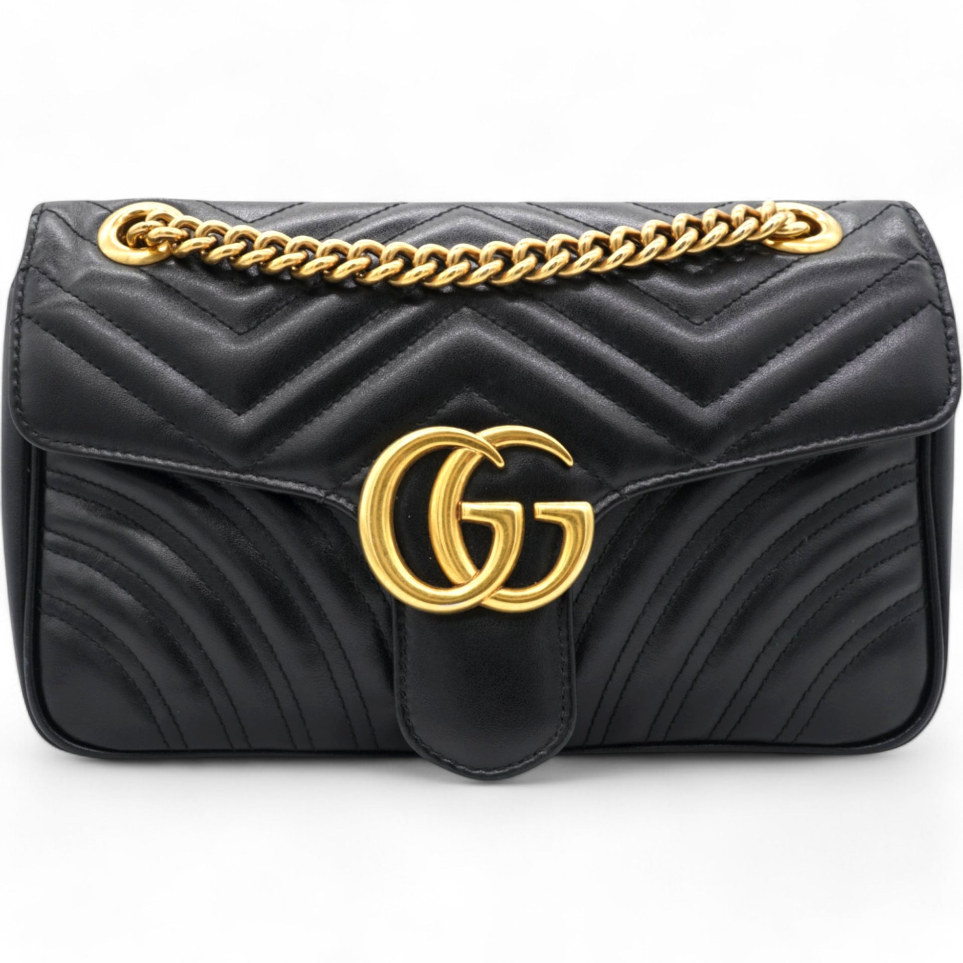 Matelasse Small GG Marmont Shoulder Bag Black