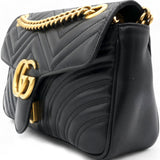 Matelasse Small GG Marmont Shoulder Bag Black