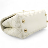 Caviar Quilted Mini Coco Handle Flap White