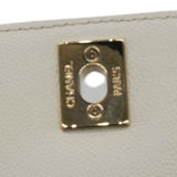 Caviar Quilted Mini Coco Handle Flap White