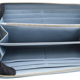 Lambskin Cannage Long Wallet Light Blue Gold Hardware