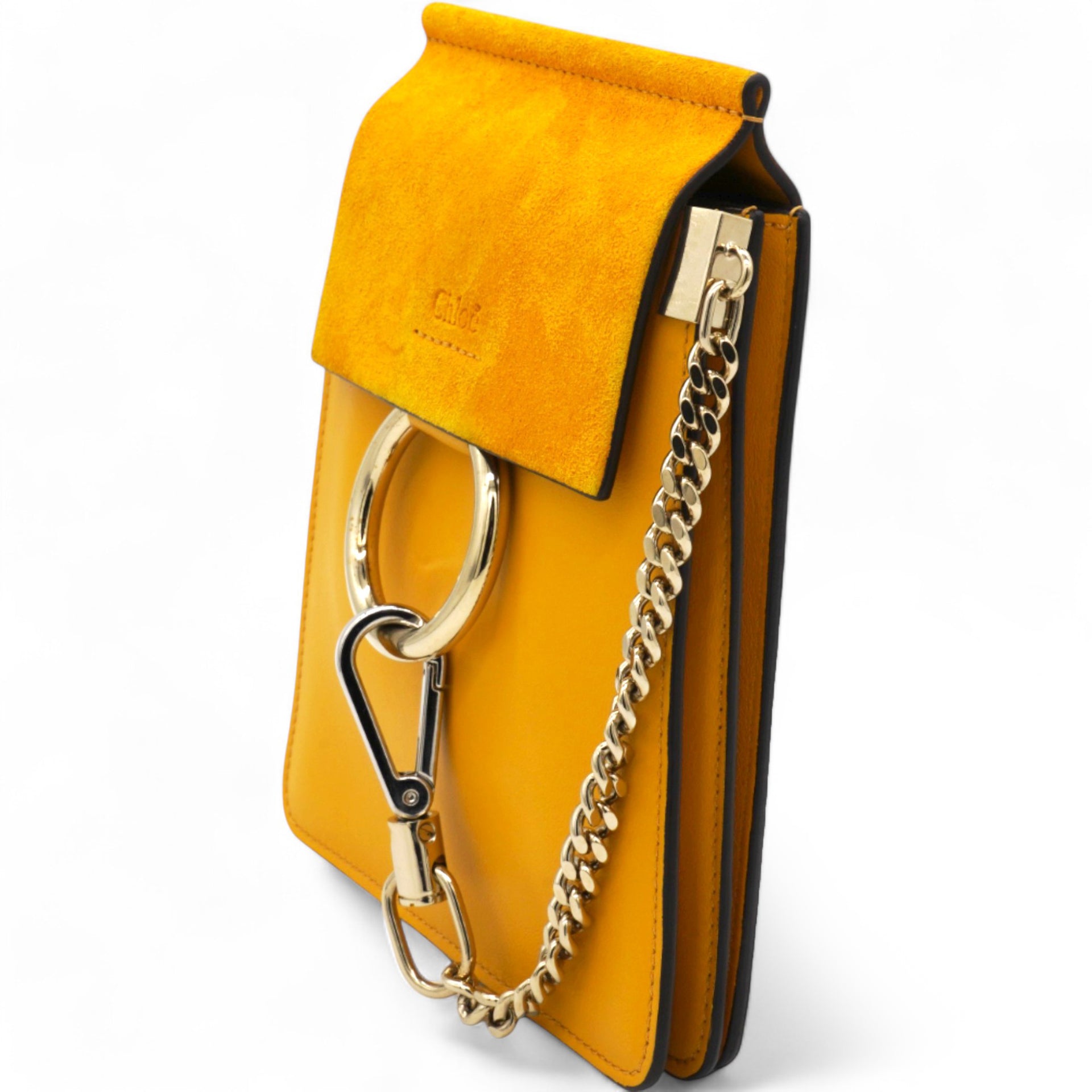 Suede Mini Faye Bracelet Bag Yellow