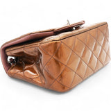 Striated Patent Quilted Mini Square Flap