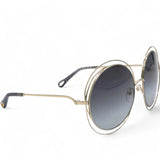 Sunglasses Round Large Size Frame Gold Black