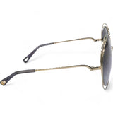 Sunglasses Round Large Size Frame Gold Black