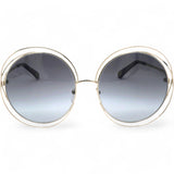 Sunglasses Round Large Size Frame Gold Black