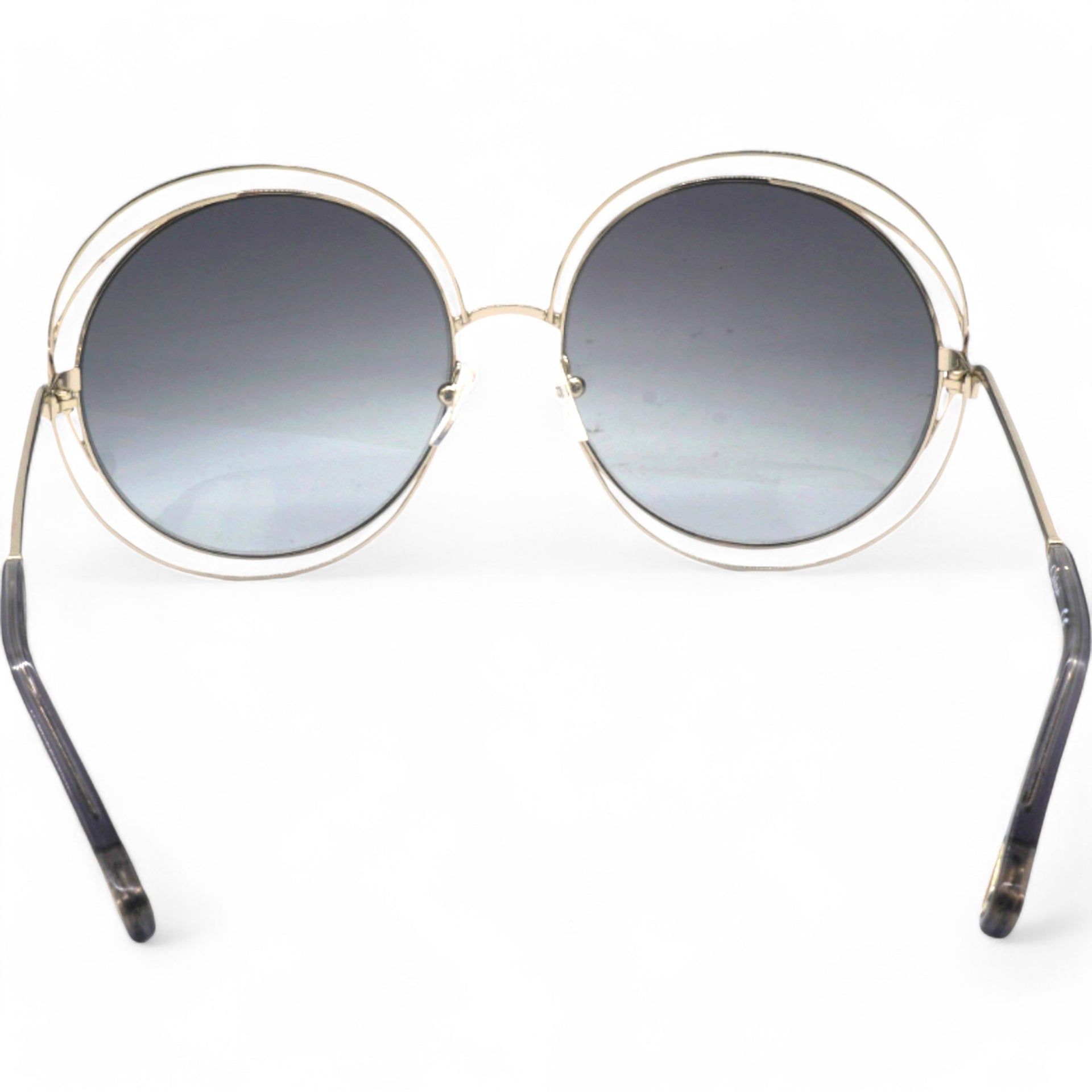 Sunglasses Round Large Size Frame Gold Black