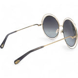 Sunglasses Round Large Size Frame Gold Black