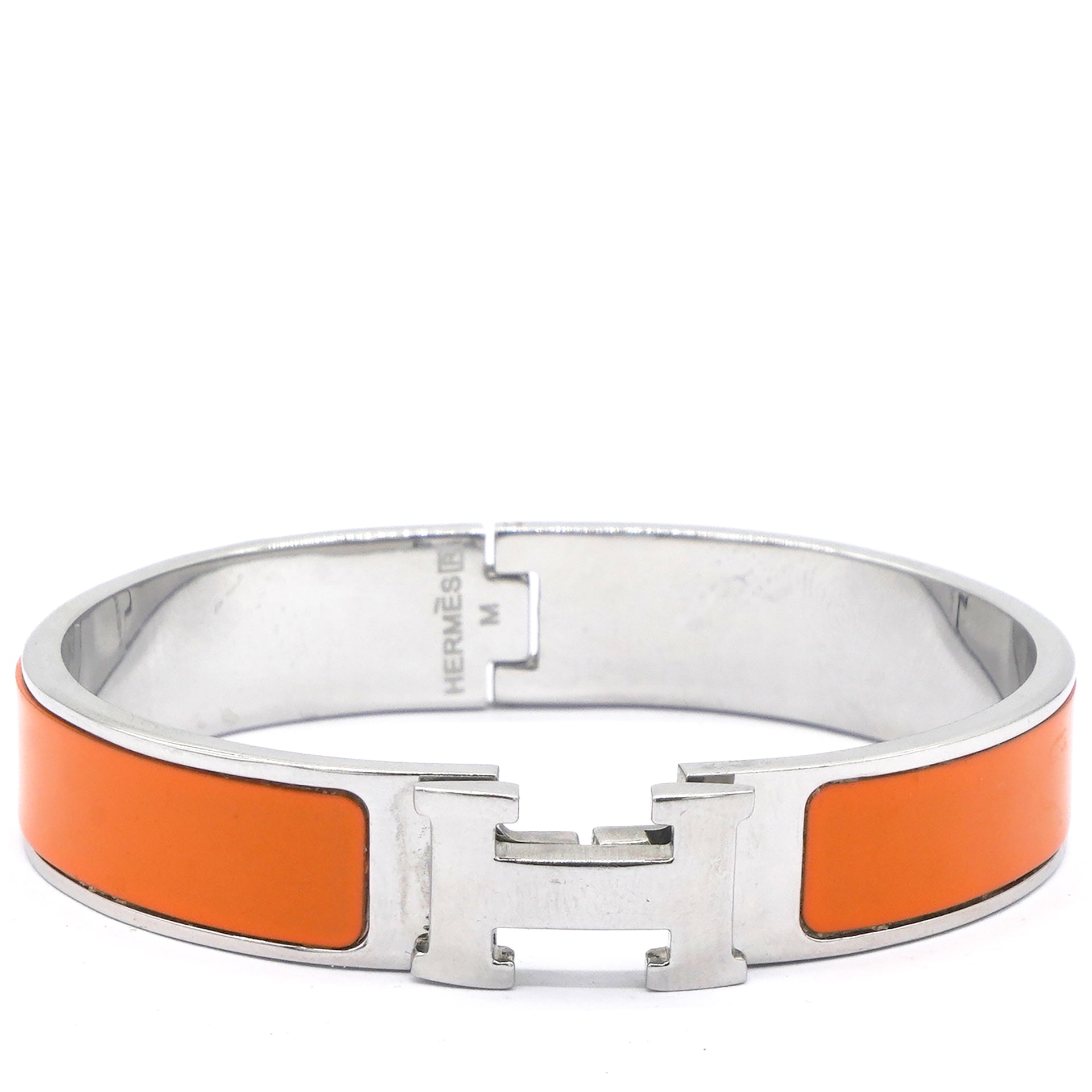 Enamel Narrow Clic Clac H Bracelet GM Orange