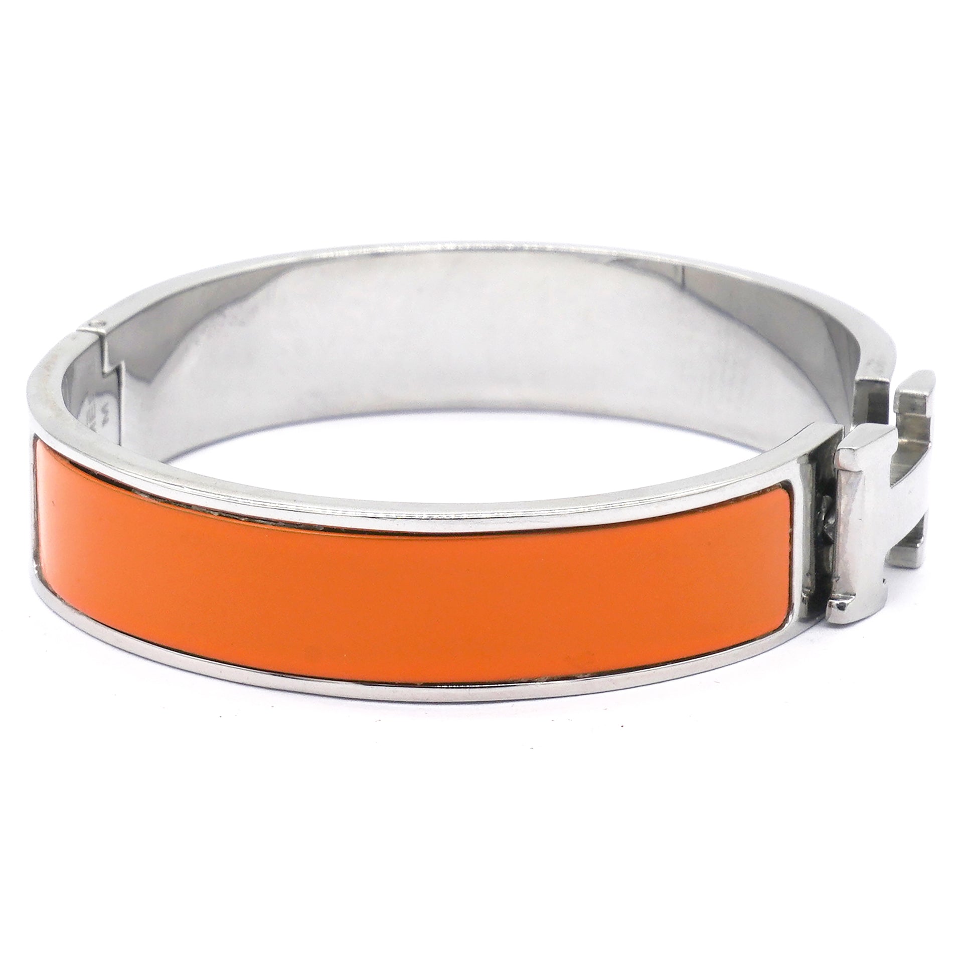 Enamel Narrow Clic Clac H Bracelet GM Orange