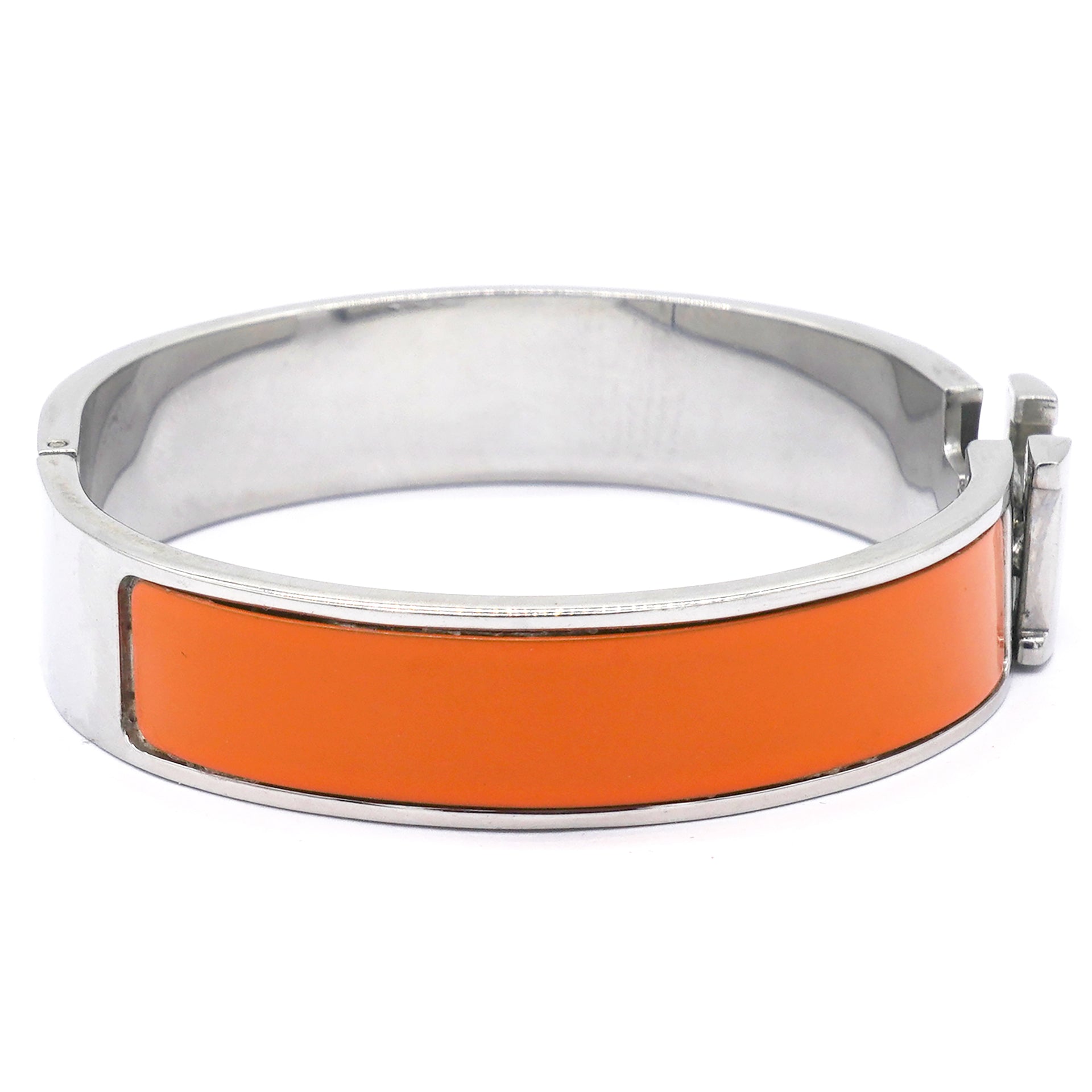 Enamel Narrow Clic Clac H Bracelet GM Orange