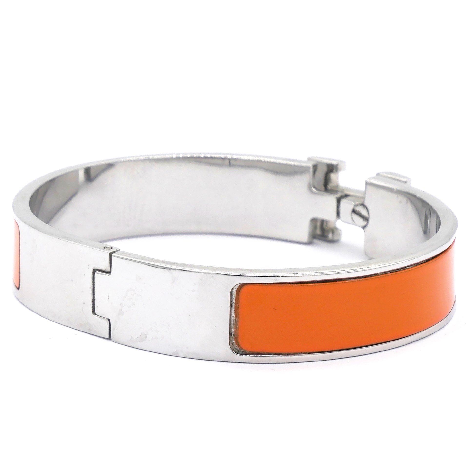 Enamel Narrow Clic Clac H Bracelet GM Orange