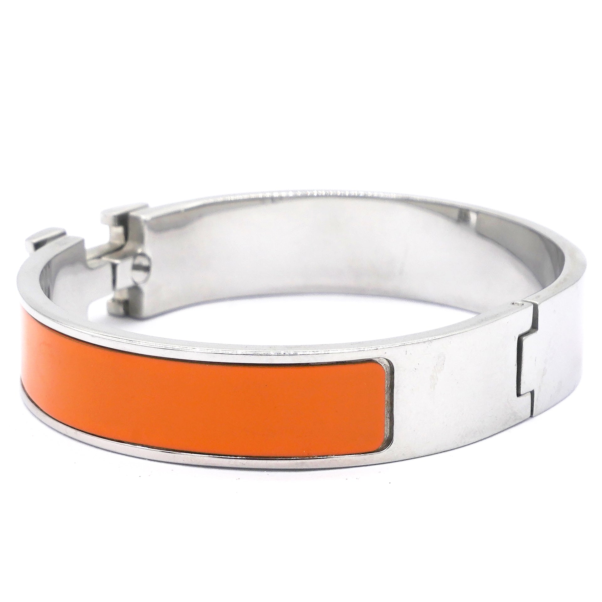 Enamel Narrow Clic Clac H Bracelet GM Orange