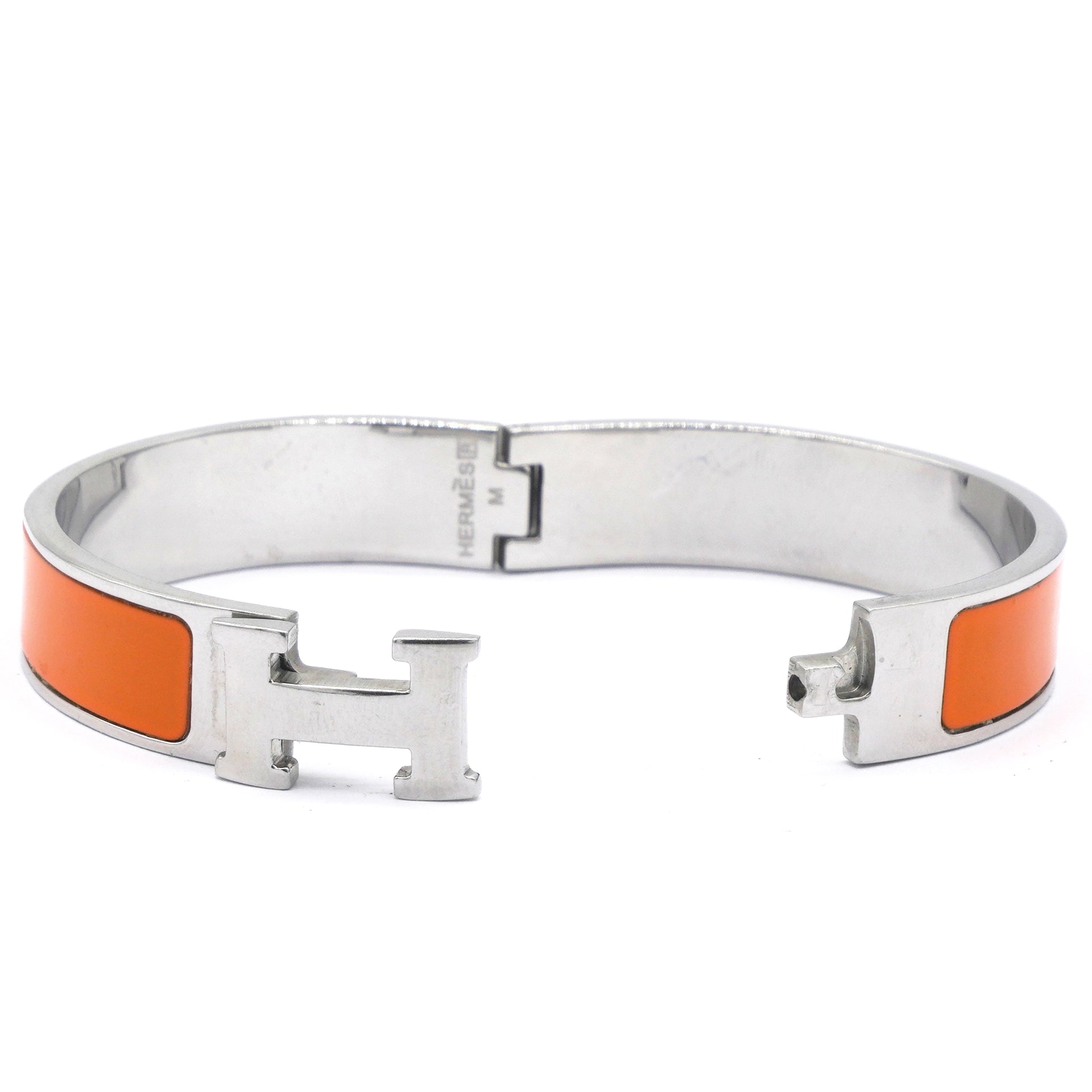 Enamel Narrow Clic Clac H Bracelet GM Orange