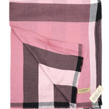 Cashmere Giant Check Scarf Ash Rose