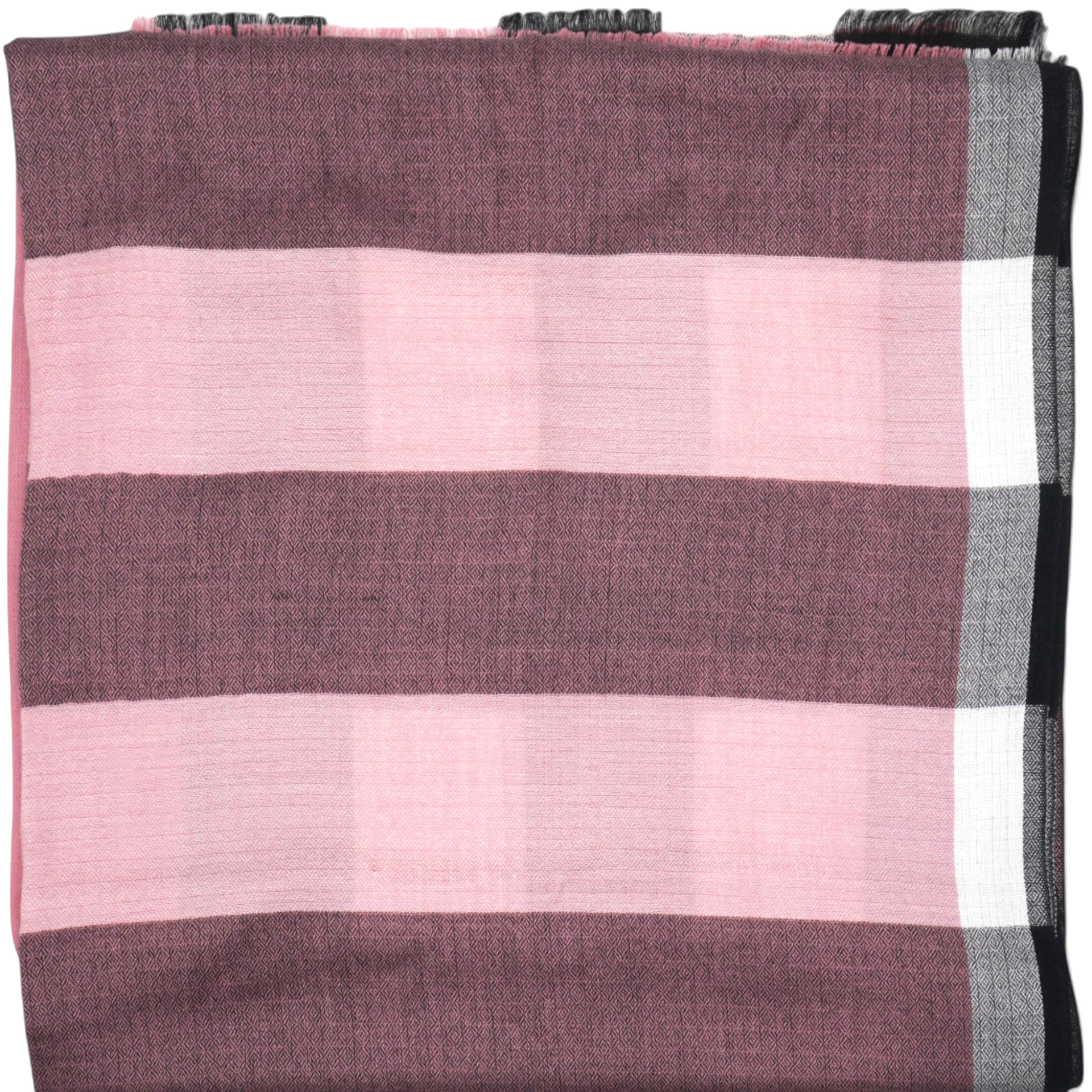 Cashmere Giant Check Scarf Ash Rose