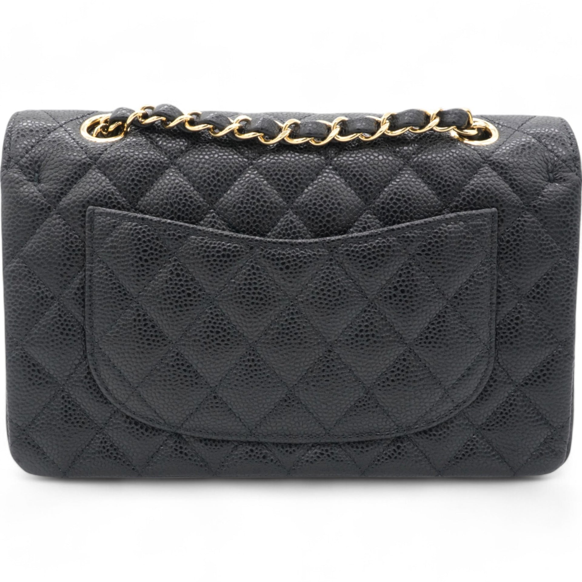 Caviar Quilted Small Double Flap Black