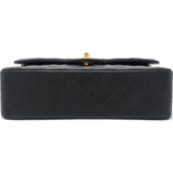 Caviar Quilted Small Double Flap Black