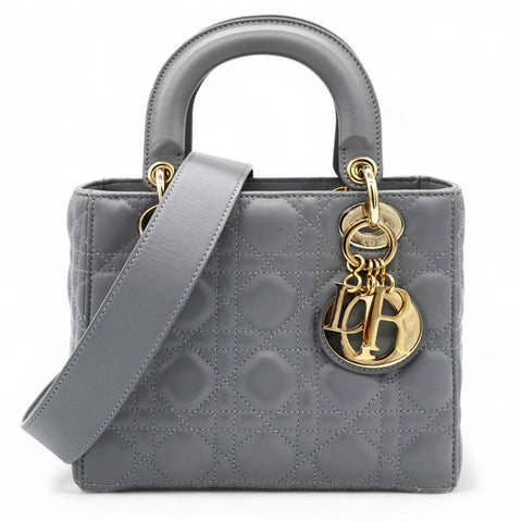 Lambskin Cannage Small My ABCDior Lady Dior Grey