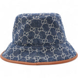 Washed Jacquard Denim Nappa GG Monogram Oscar Bucket Hat XL/60 Denim Cuir