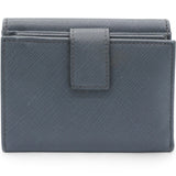 Blue Leather Vara Bow Compact Wallet