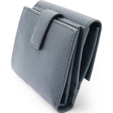 Blue Leather Vara Bow Compact Wallet