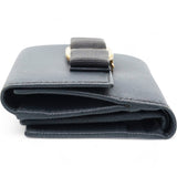 Blue Leather Vara Bow Compact Wallet