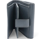 Blue Leather Vara Bow Compact Wallet