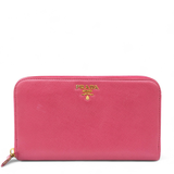 Saffiano Metal Zip Around Wallet Peonia