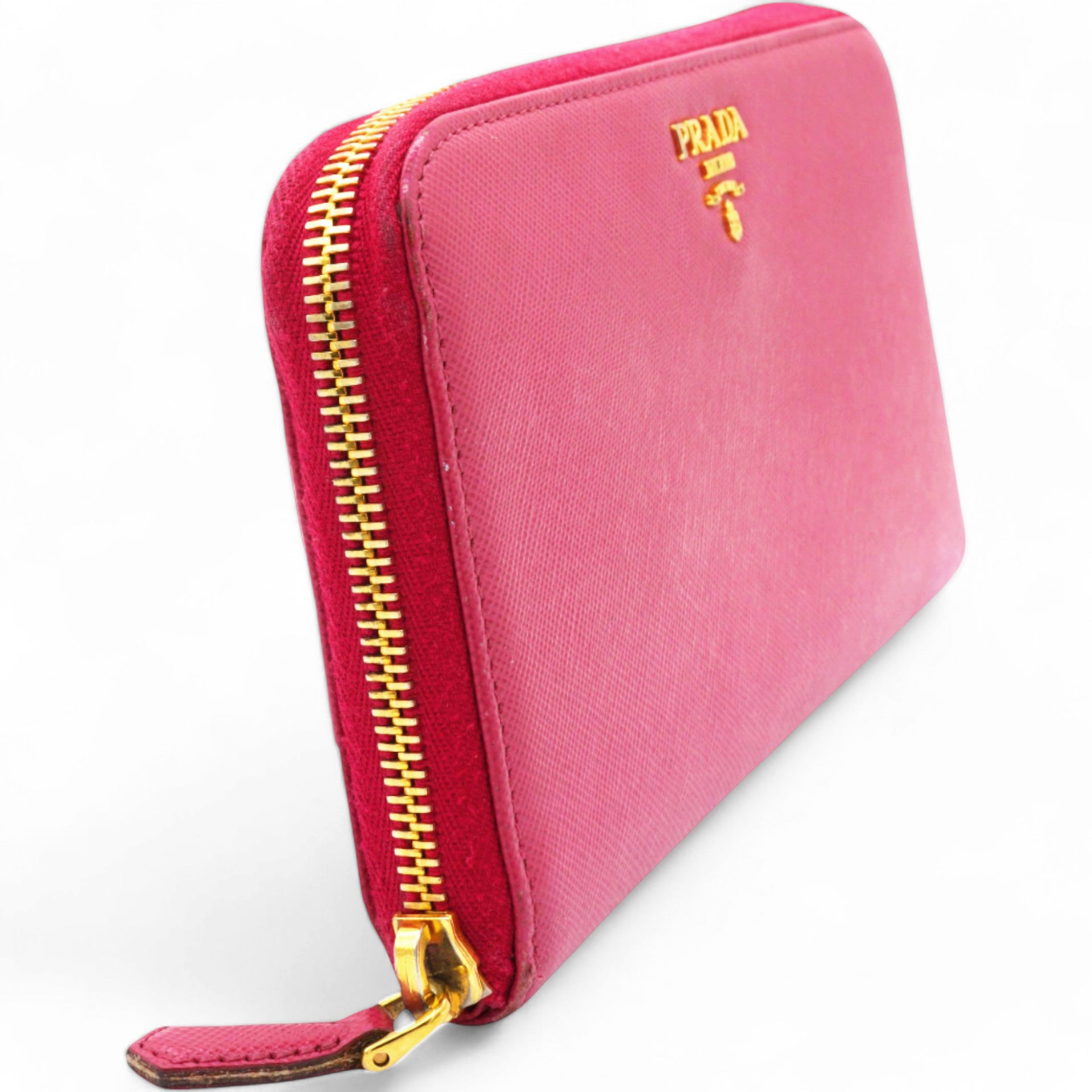 Saffiano Metal Zip Around Wallet Peonia