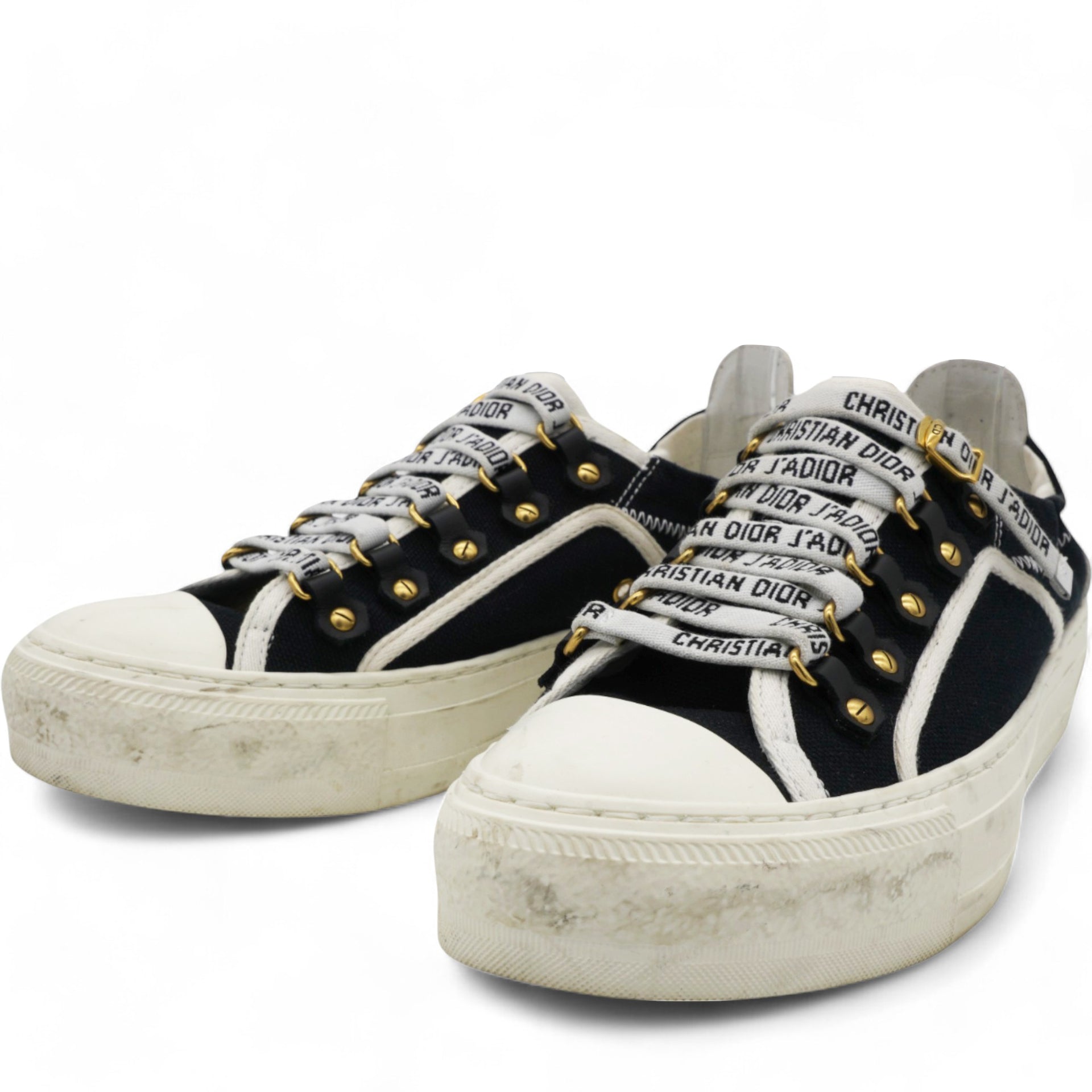 Canvas Walk'N'Dior Low Top Sneakers  Black Size 36