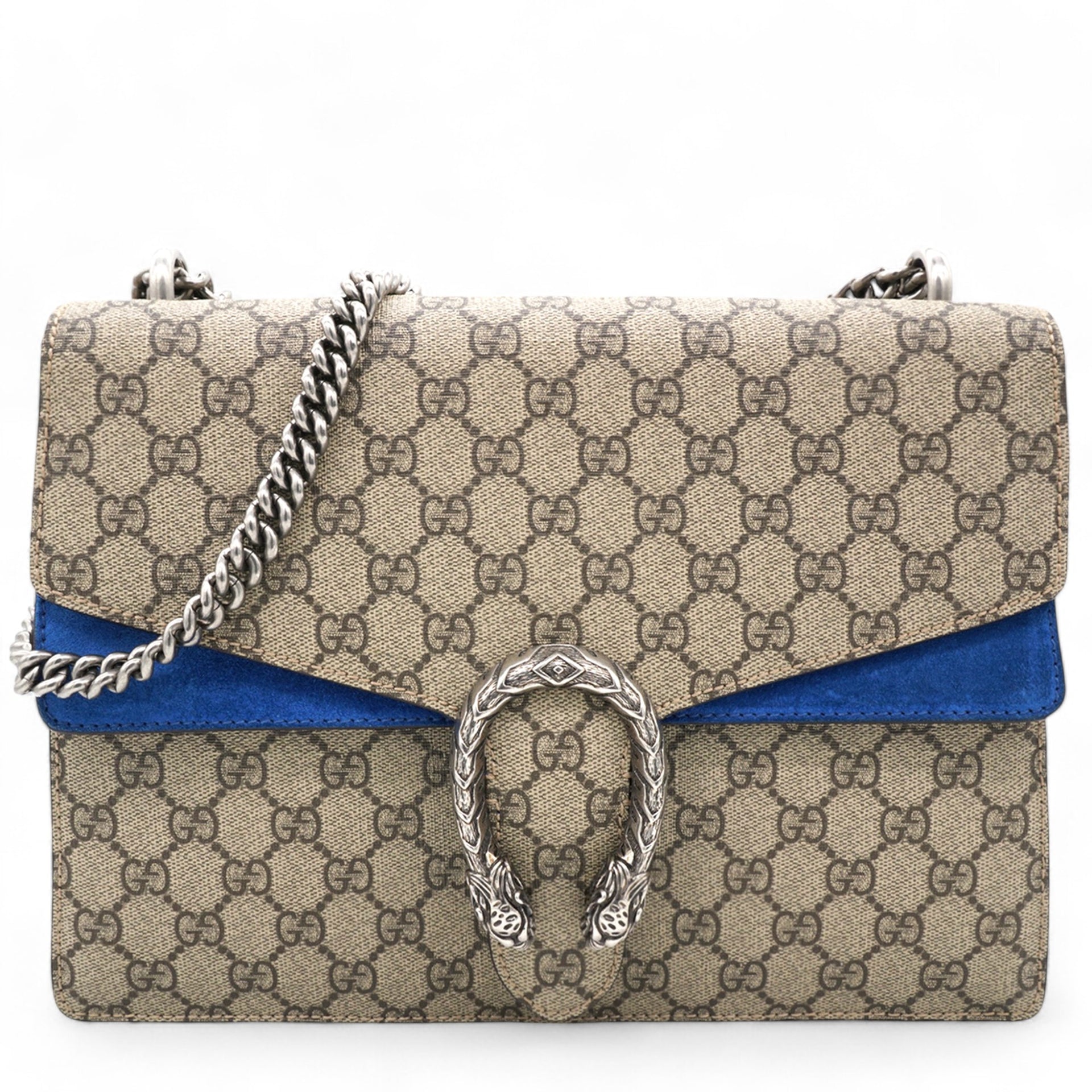 GG Supreme Monogram Large Dionysus Shoulder Bag Blue