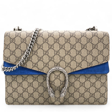 GG Supreme Monogram Large Dionysus Shoulder Bag Blue