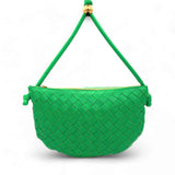 Nappa Intrecciato Small Turn Pouch Green